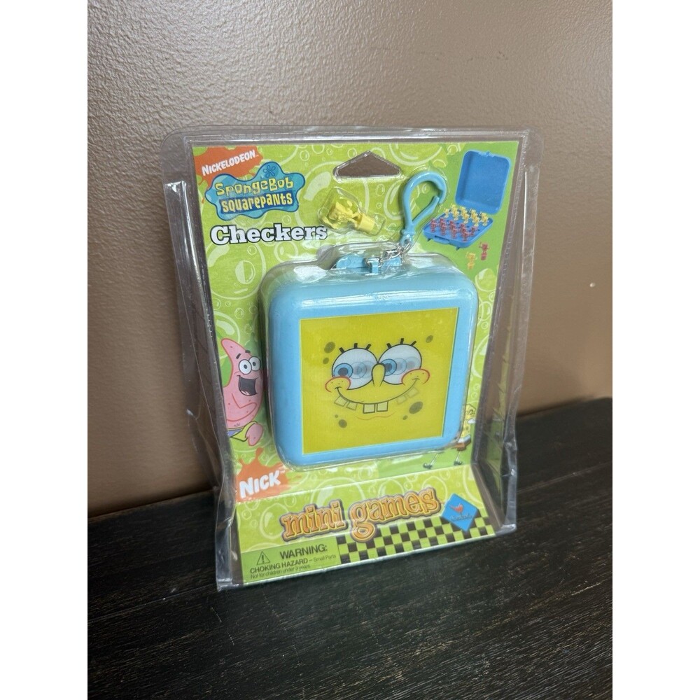 SpongeBob SquarePants Mini Checkers Travel Game Clip & Go Sealed Nickelodeon